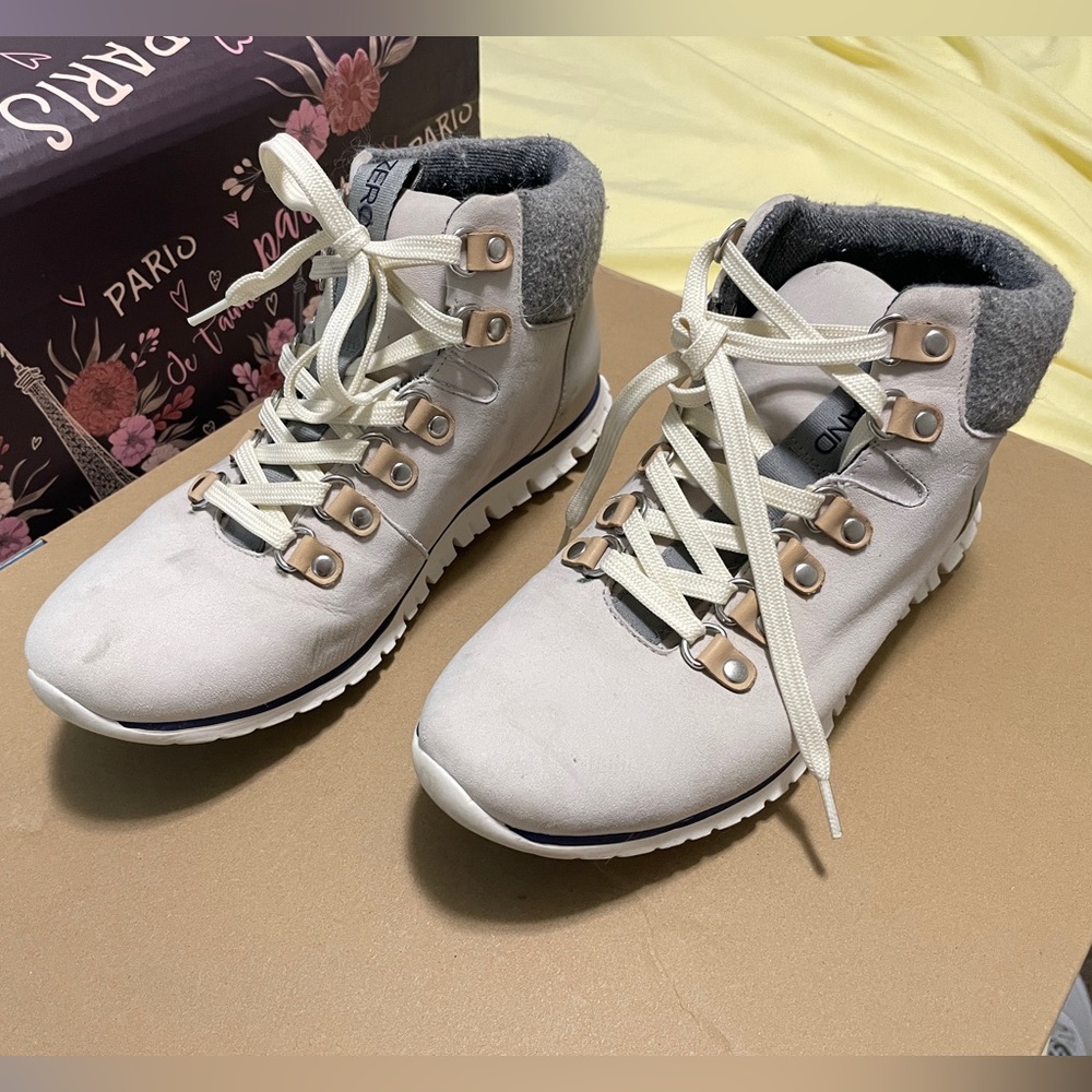ZEROGRAND Waterproof Hiker Boot in Vapor Grey-Ironstone - size 6B